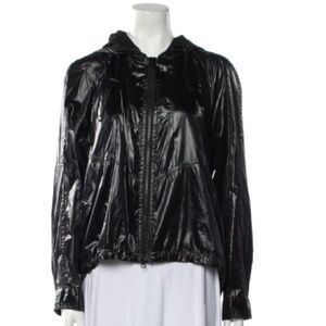 Minkoff Sleek Black Rain Jacket with Hood (L)